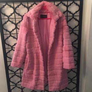 Vintage Genuine Rabbit Fur Pink Fur Coat